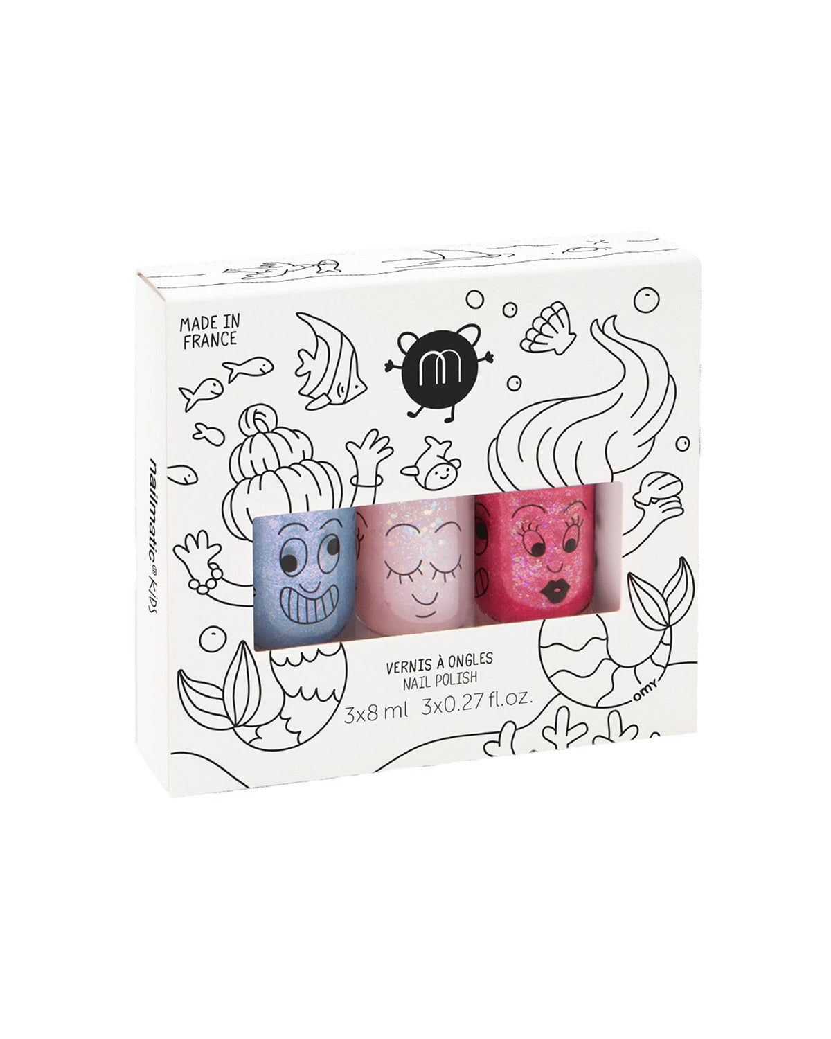 Nailmatic Nailpolish for Kids Set of 3 LAS MERMAID