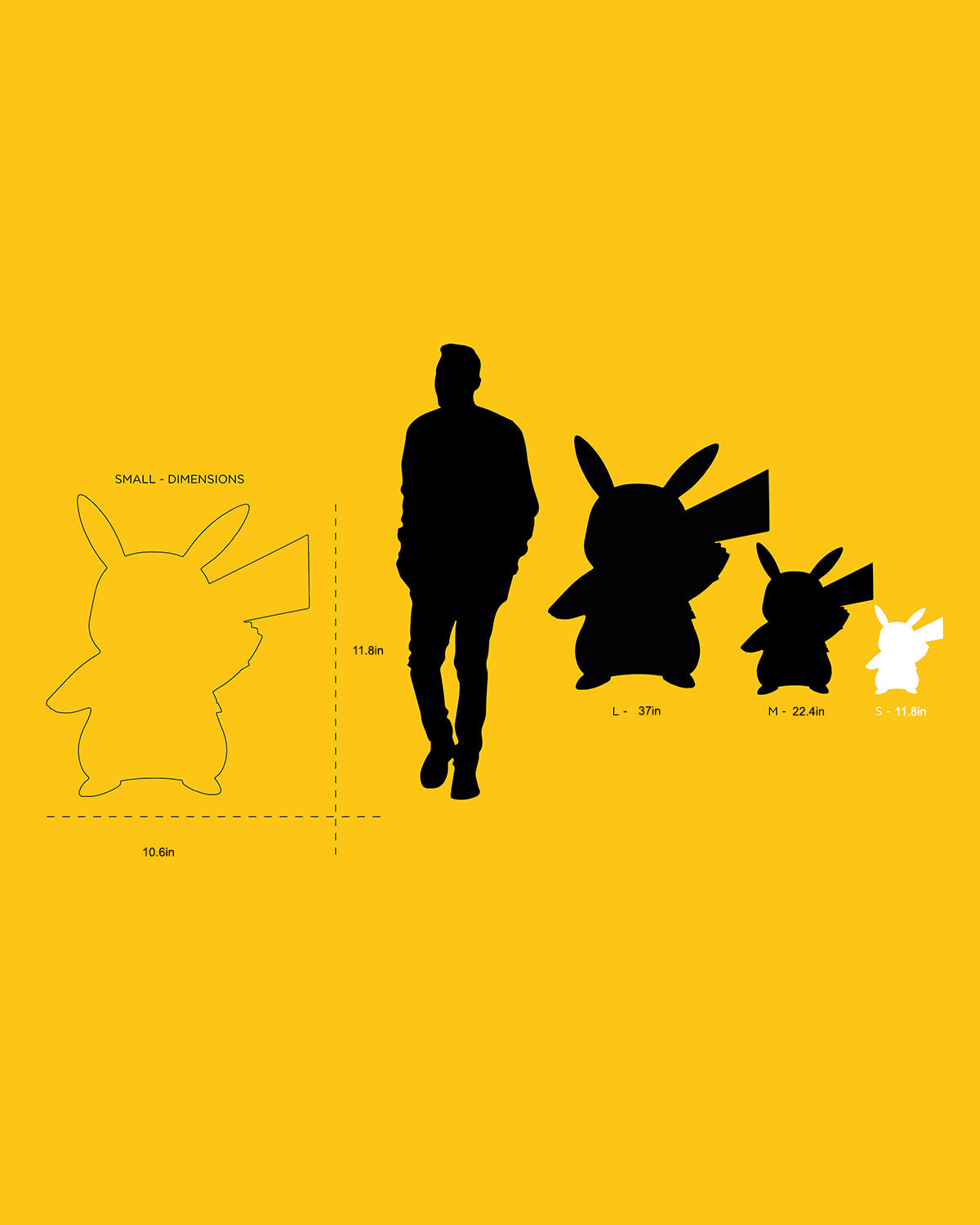 Pikachu Original Yellow 12"