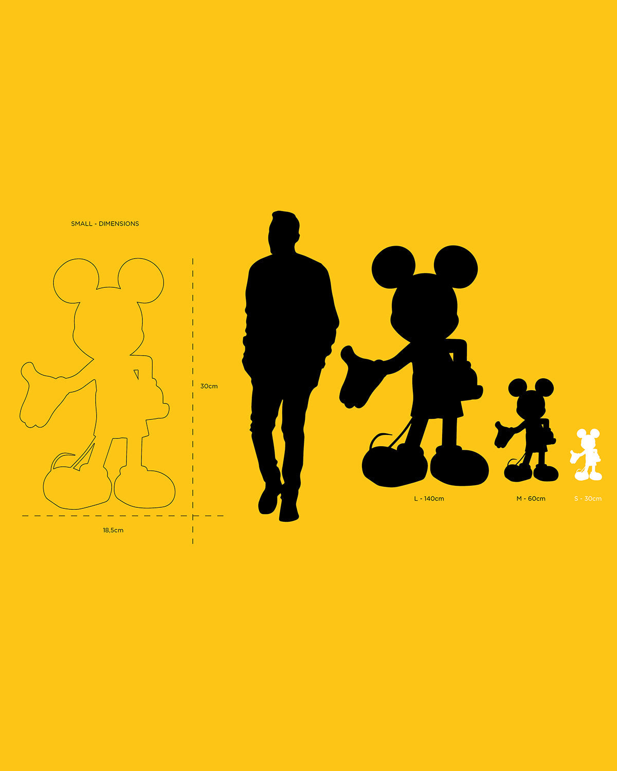 Mickey Mouse HOPPEN Taupe, Black & Gold 12"