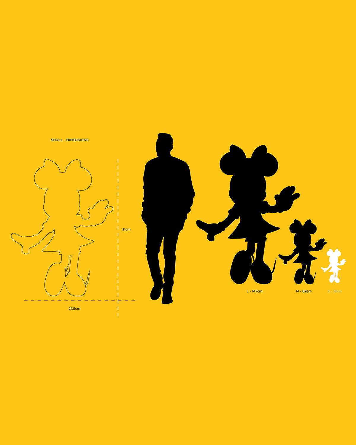 Minnie Mouse HOPPEN Taupe, Black & Gold 12"