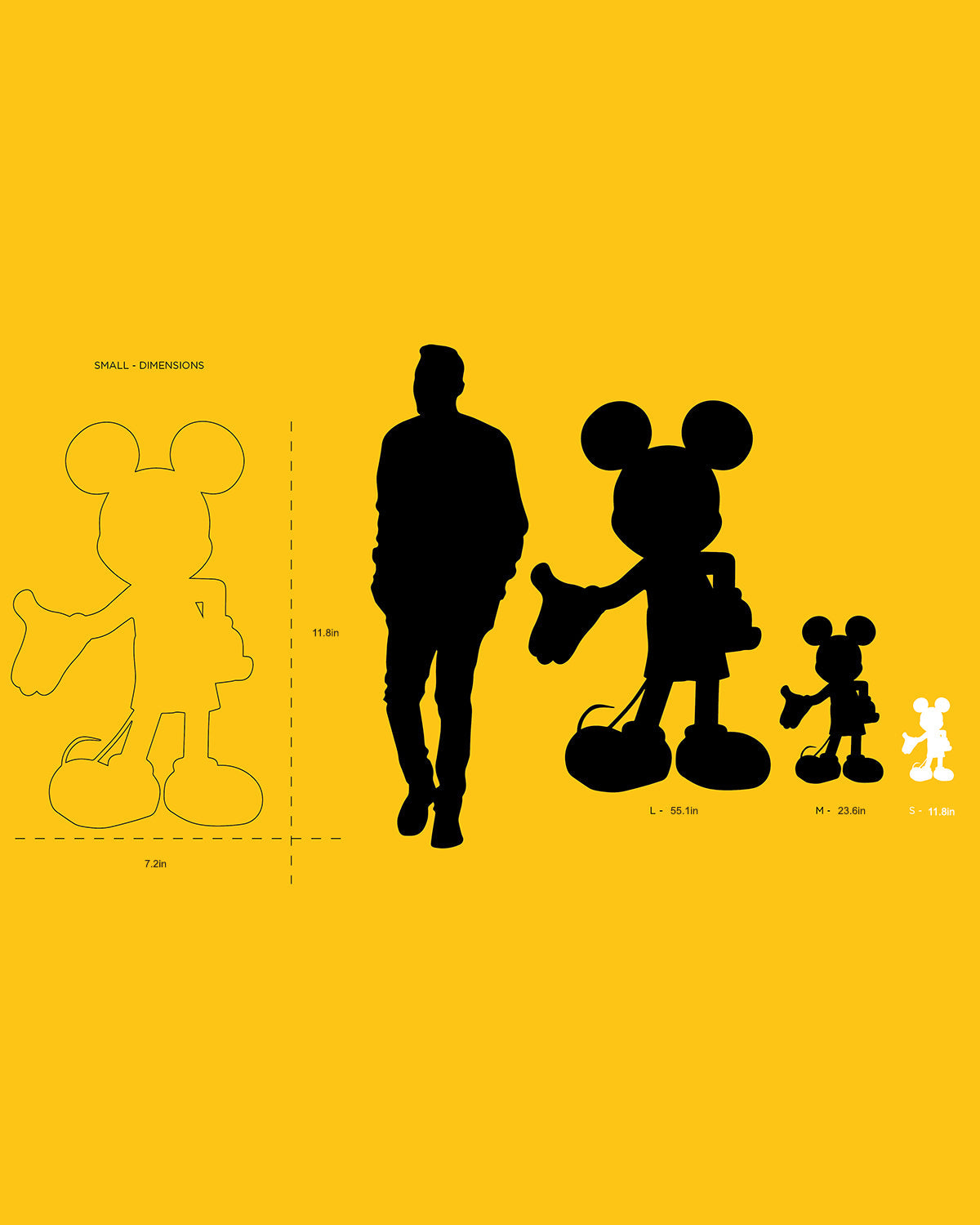 Mickey Mouse WELCOME Black & Gold 12in