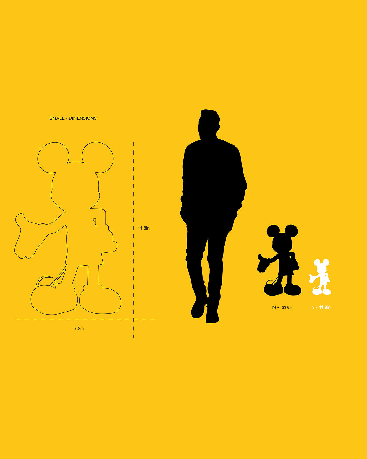 Mickey Mouse WELCOME Silver 12in