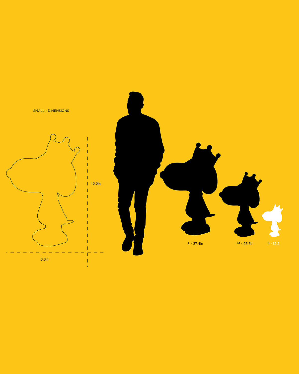 Snoopy Crown Black & Gold 12"