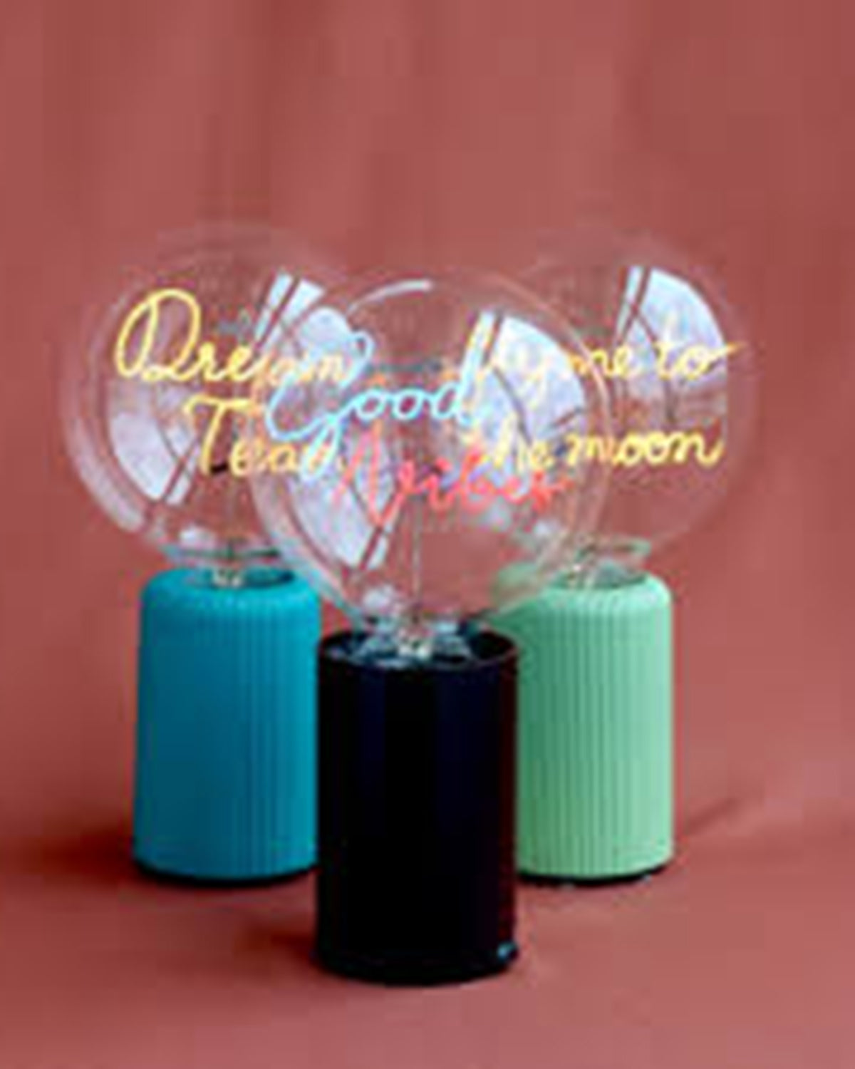 Bulb GOOD VIBES Blue/ Red with Base Table Lamp PORTABLE Pop Nomad White