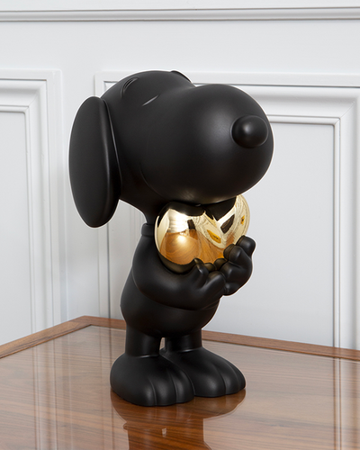 Snoopy Heart Black & Gold 11"