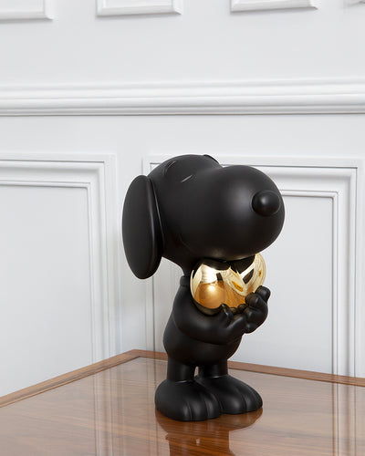 Snoopy Heart Black & Gold 11"