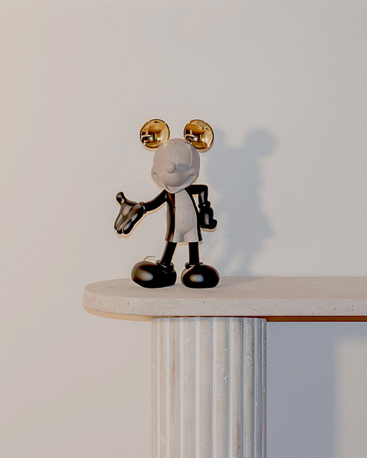 Mickey Mouse HOPPEN Taupe, Black & Gold 12in