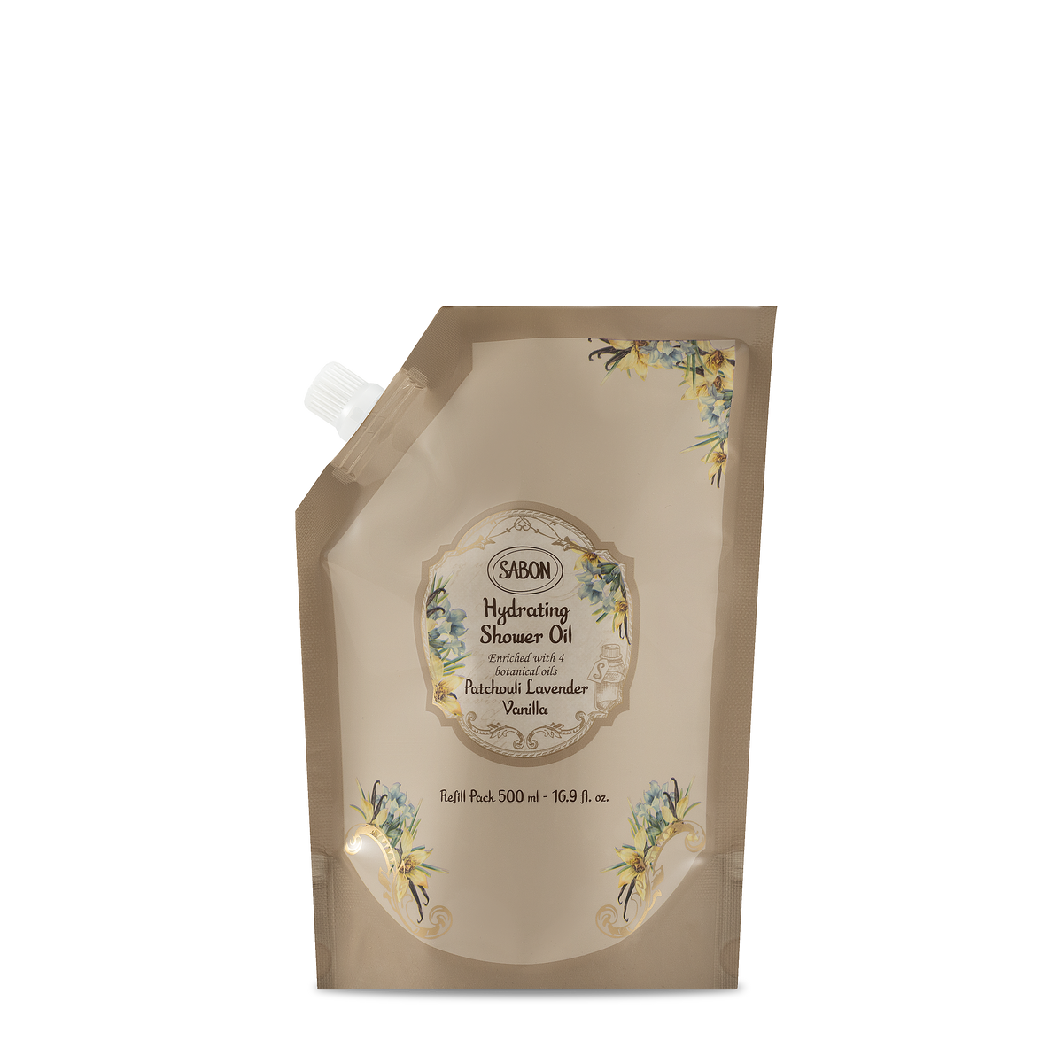 Hydrating Shower Oil Refill 500ml Patchouli Lavender Vanilla