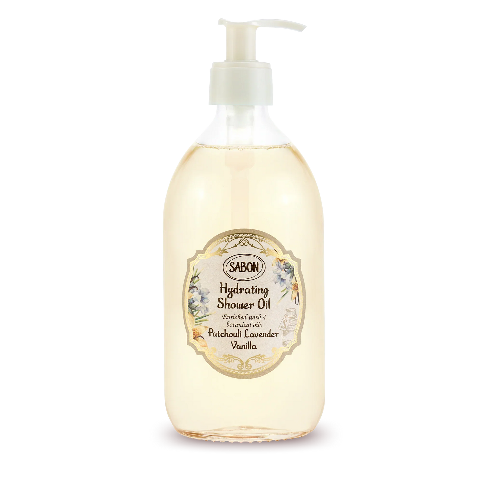 Hydrating Shower Oil 500ml Patchouli Lavender Vanilla