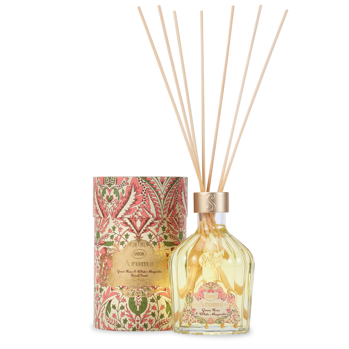 Aroma Reed Diffuser Green Rose & White Magnolia 8.3oz (245mL)
