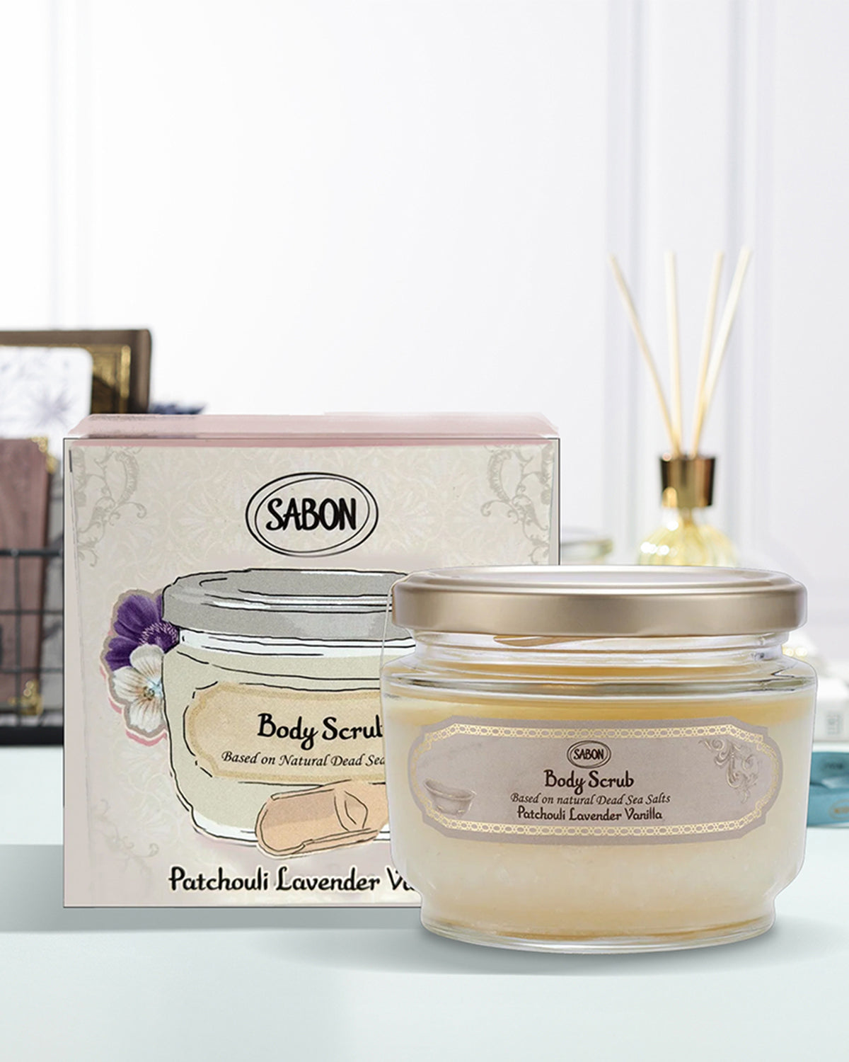 Body Scrub Patchouli Lavender Vanilla 320g in Box