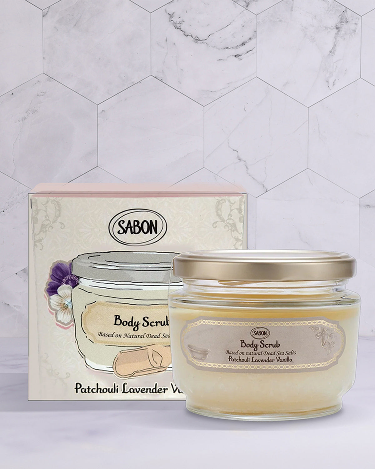 Body Scrub Patchouli Lavender Vanilla 320g in Box