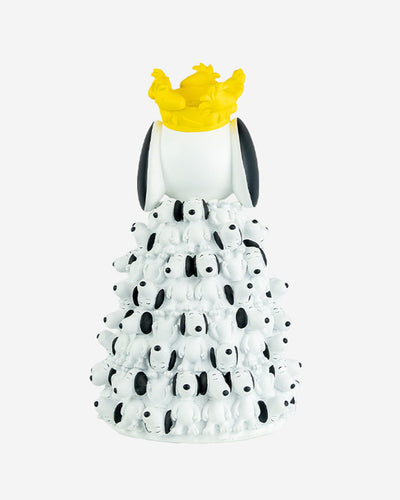 Snoopy King with Mini Snoopies on Cape & Woodstock as Crown 17in