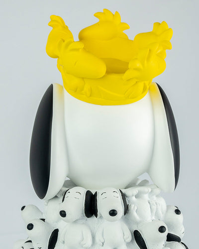 Snoopy King with Mini Snoopies on Cape & Woodstock as Crown 17in