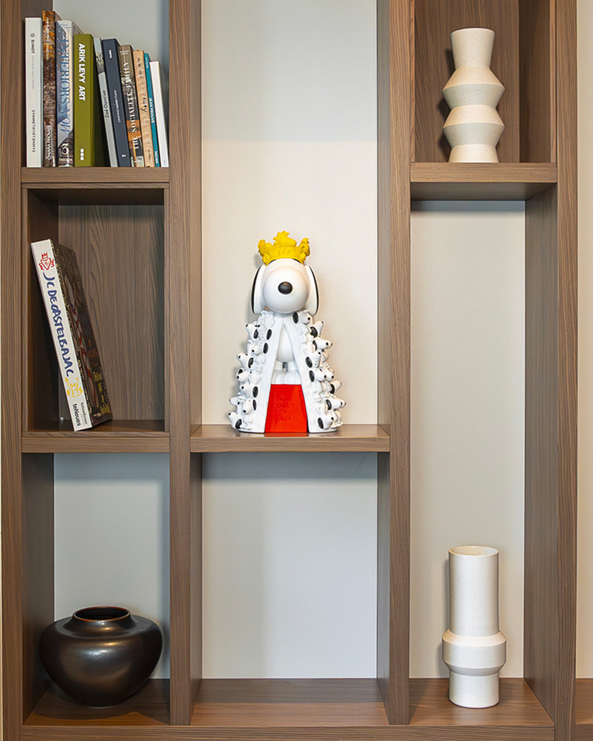 Snoopy KING with Mini Snoopies on Cape & Woodstock as Crown White & Yellow 17in