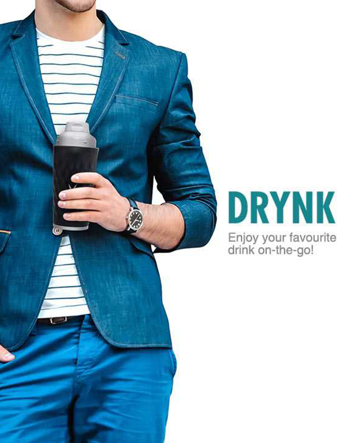 Vaya Drynk - 11.8 fl.oz - Black - with Gulper Lid + 2 Cups