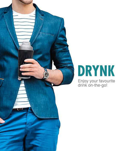 Vaya Drynk - 11.8 fl.oz - Black - with Gulper Lid + 2 Cups