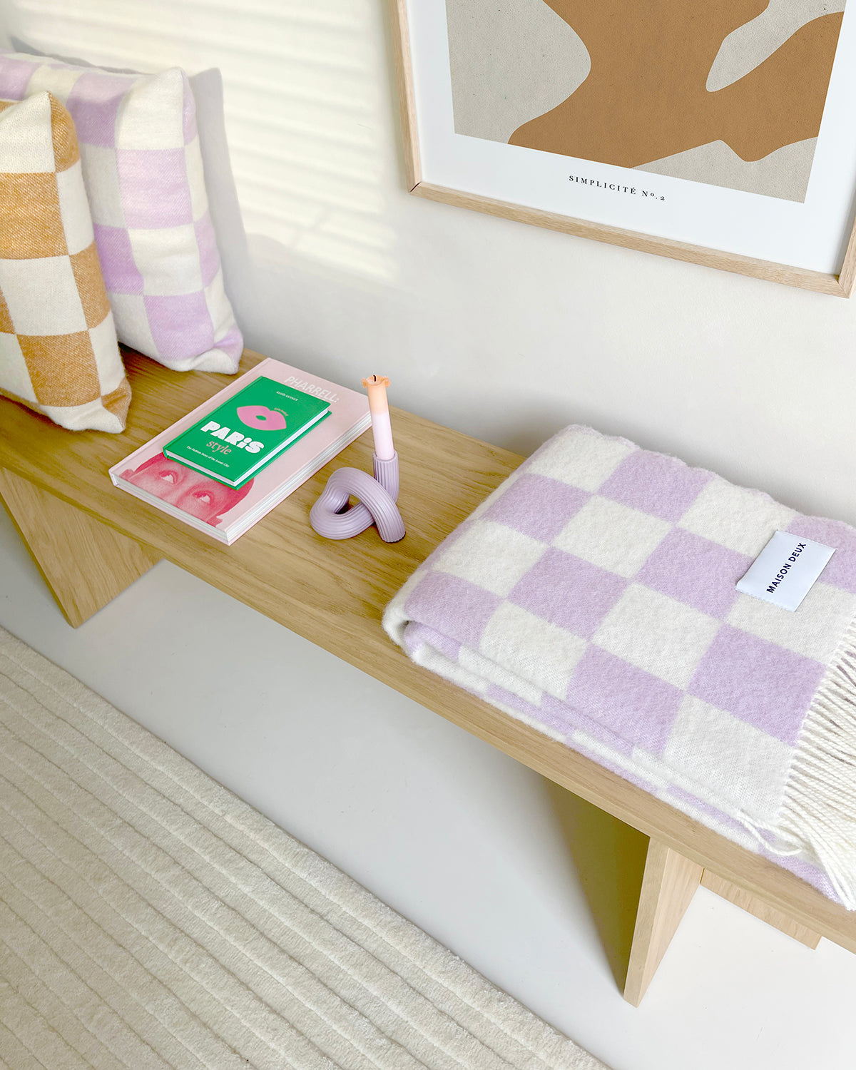 Maison Deux Rug SOLID STRIPE Off White 5.6 x 7.9 ft