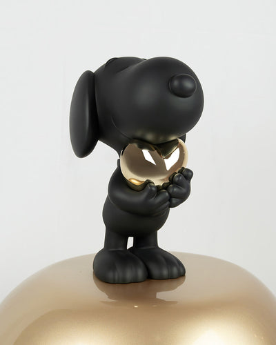Snoopy Heart Black & Gold 11"