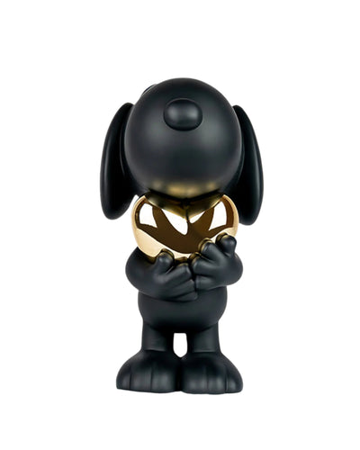 Snoopy Heart Black & Gold 11"