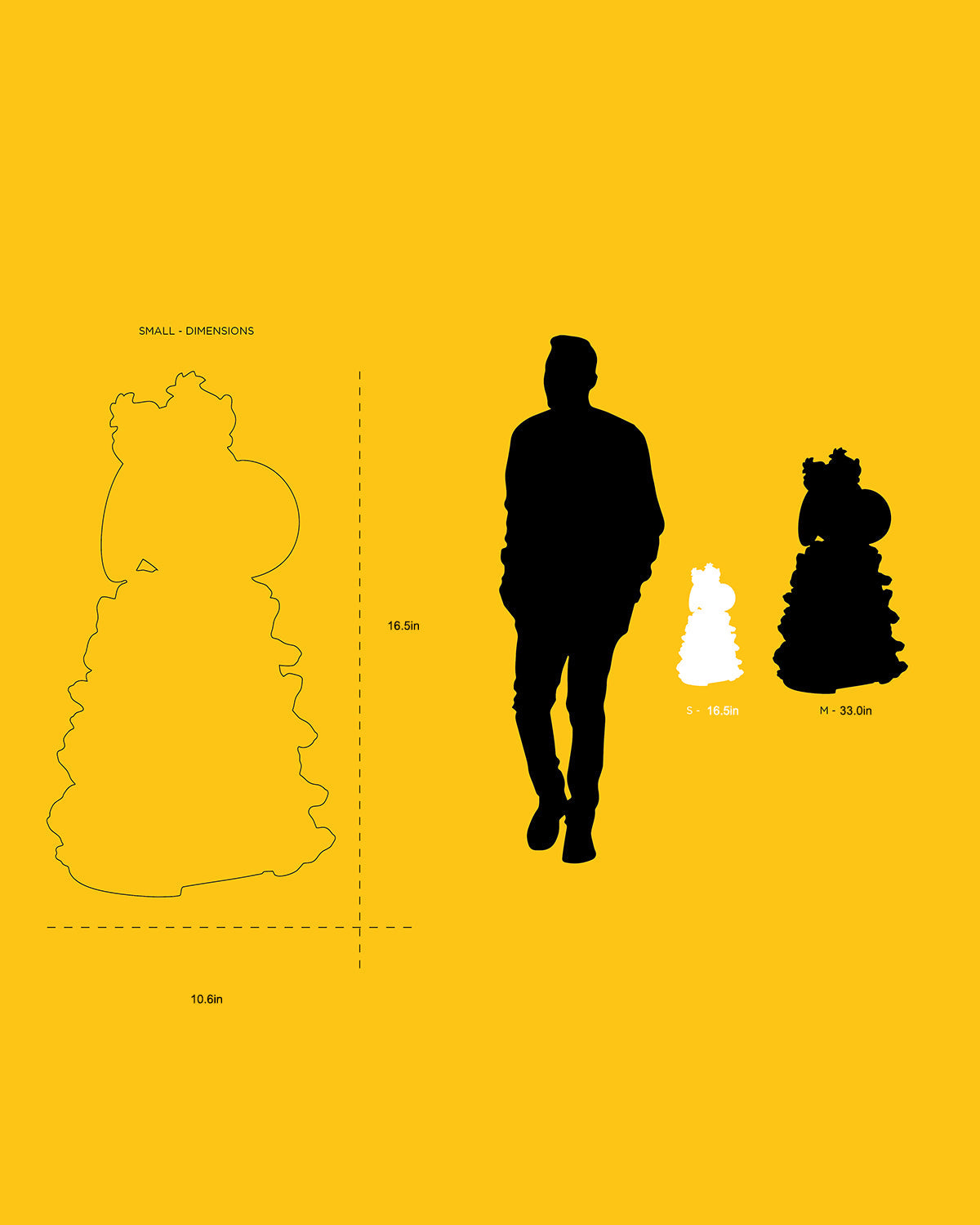 Snoopy KING with Mini Snoopies on Cape & Woodstock as Crown White & Yellow 17in