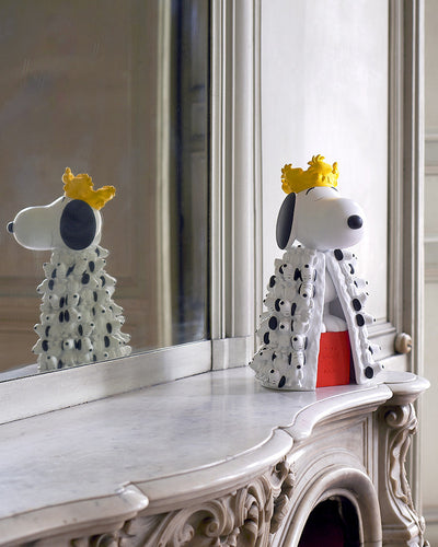 Snoopy King with Mini Snoopies on Cape & Woodstock as Crown 17in