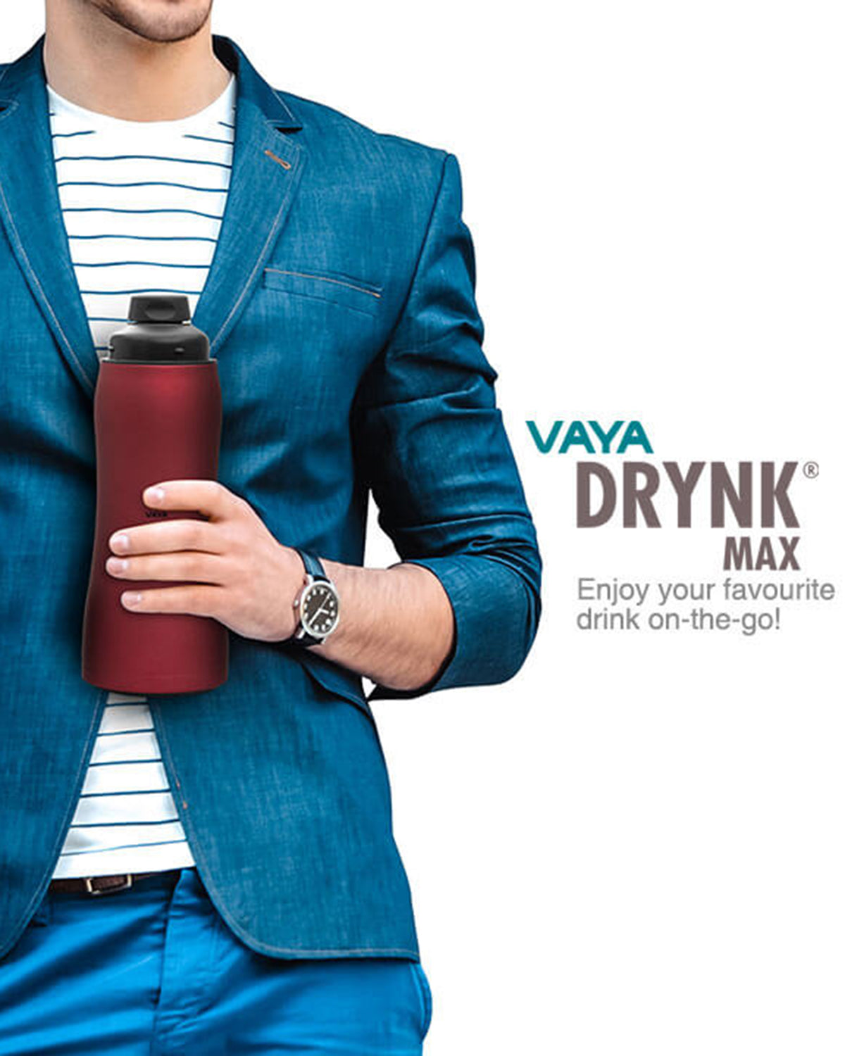 Vaya Drynk - 30.4 fl. oz - Red - with Gulper Lid + 2 Cups
