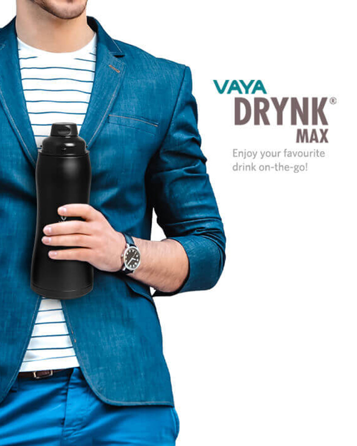 Vaya Drynk - 30.4 fl. oz - Black - with Gulper Lid + 2 Cups