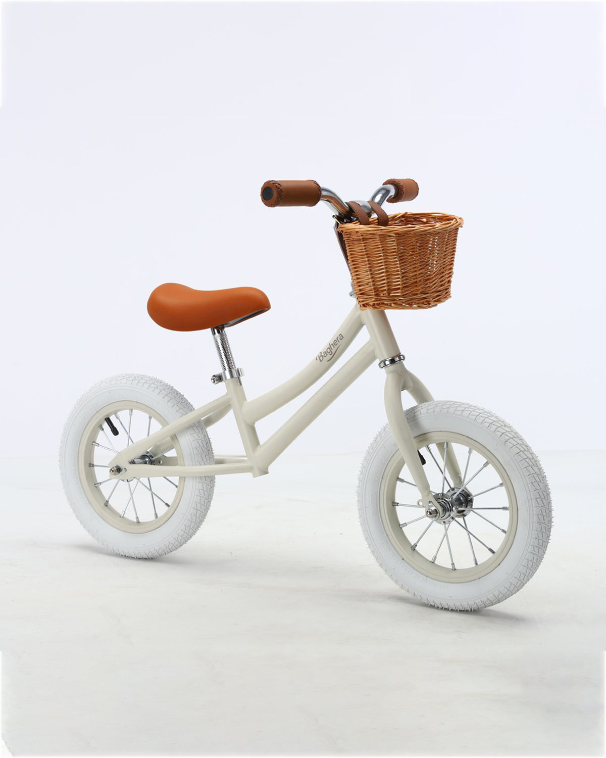 Baghera Ride-On Balance Bike Ivory White + Helmet