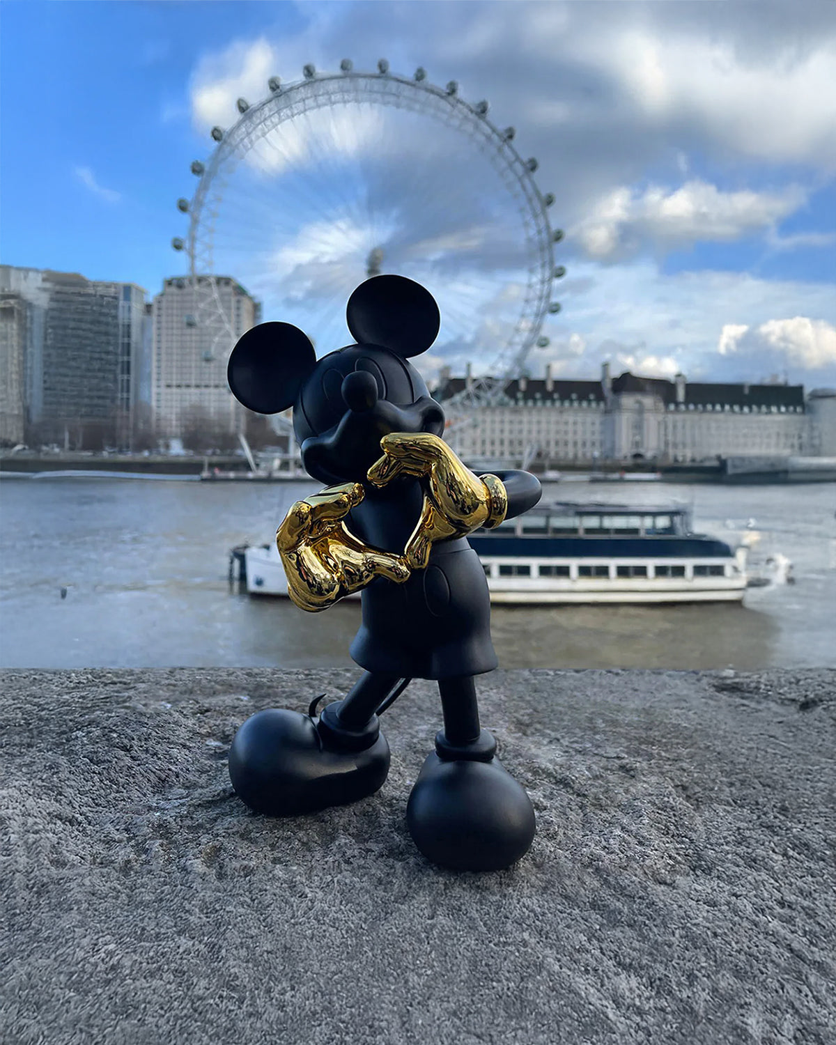 Mickey Mouse WITH LOVE Black & Gold 12"