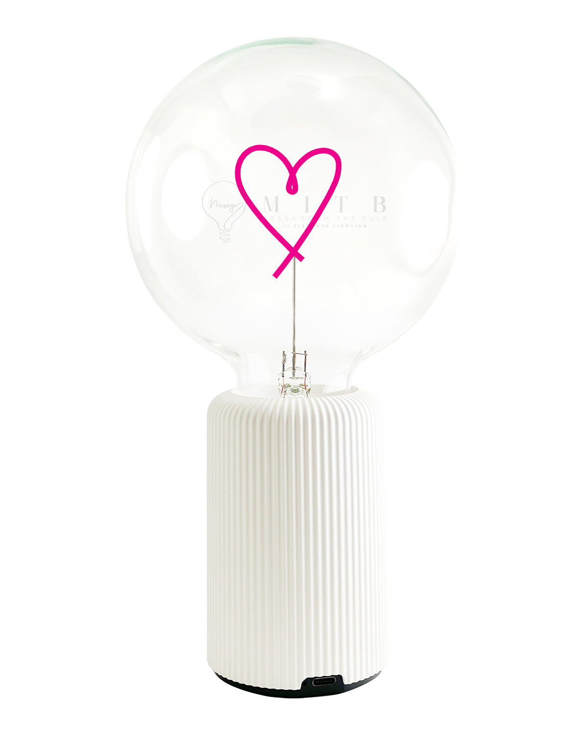 Bulb HEART Red with Base Table Lamp PORTABLE Pop Nomad Pink