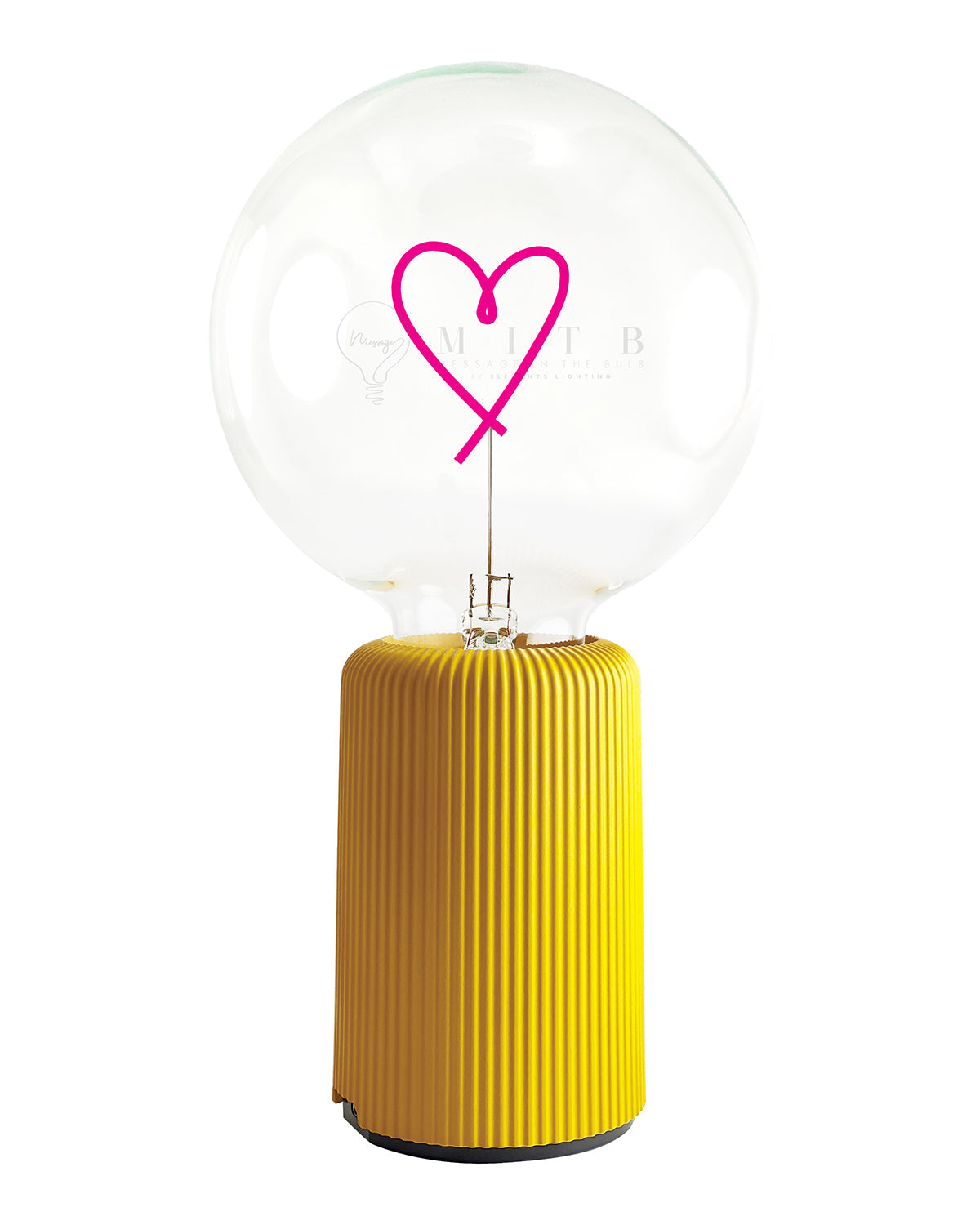 Bulb HEART Red with Base Table Lamp PORTABLE Pop Nomad Pink