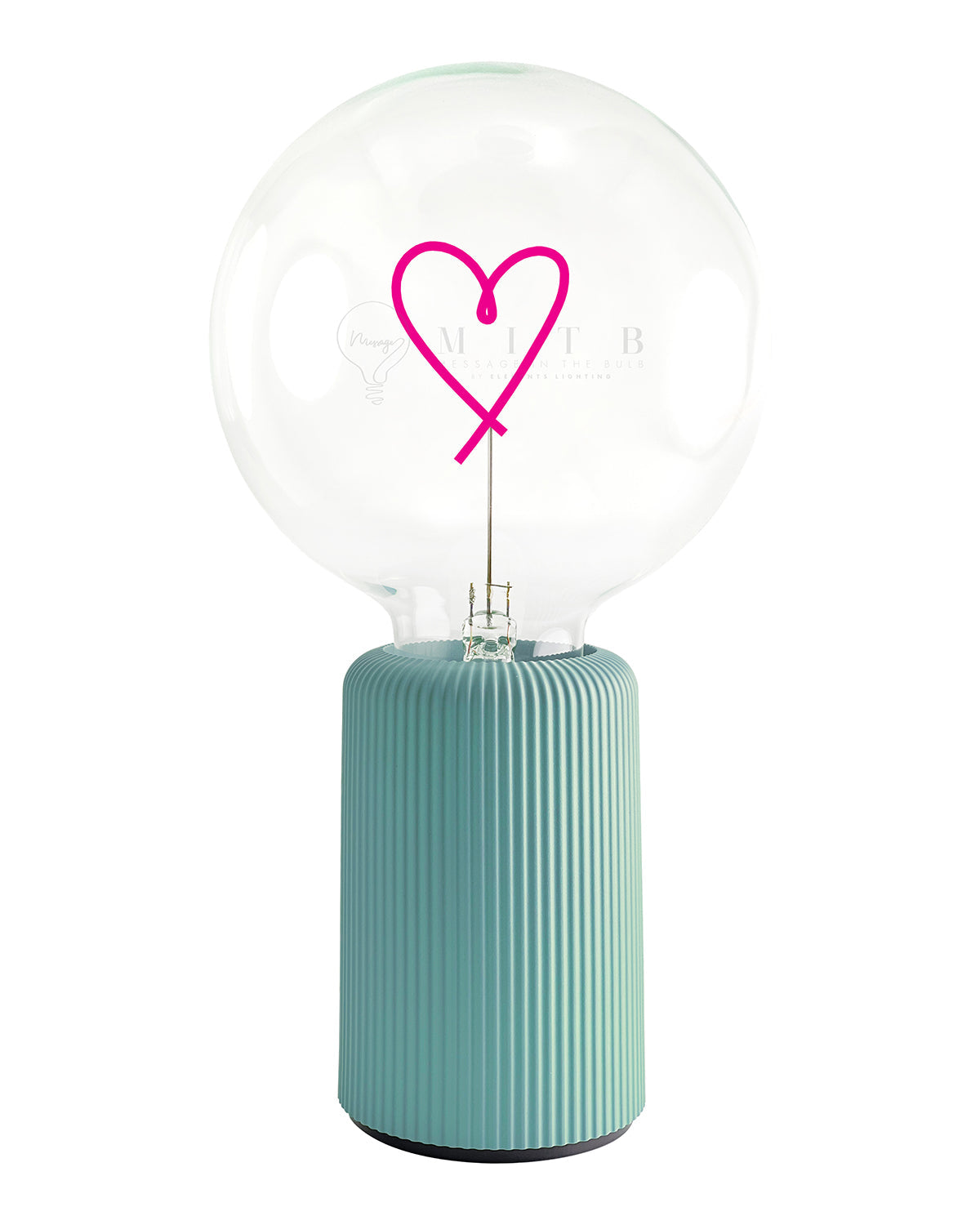 Bulb HEART Red with Base Table Lamp PORTABLE Pop Nomad Blue