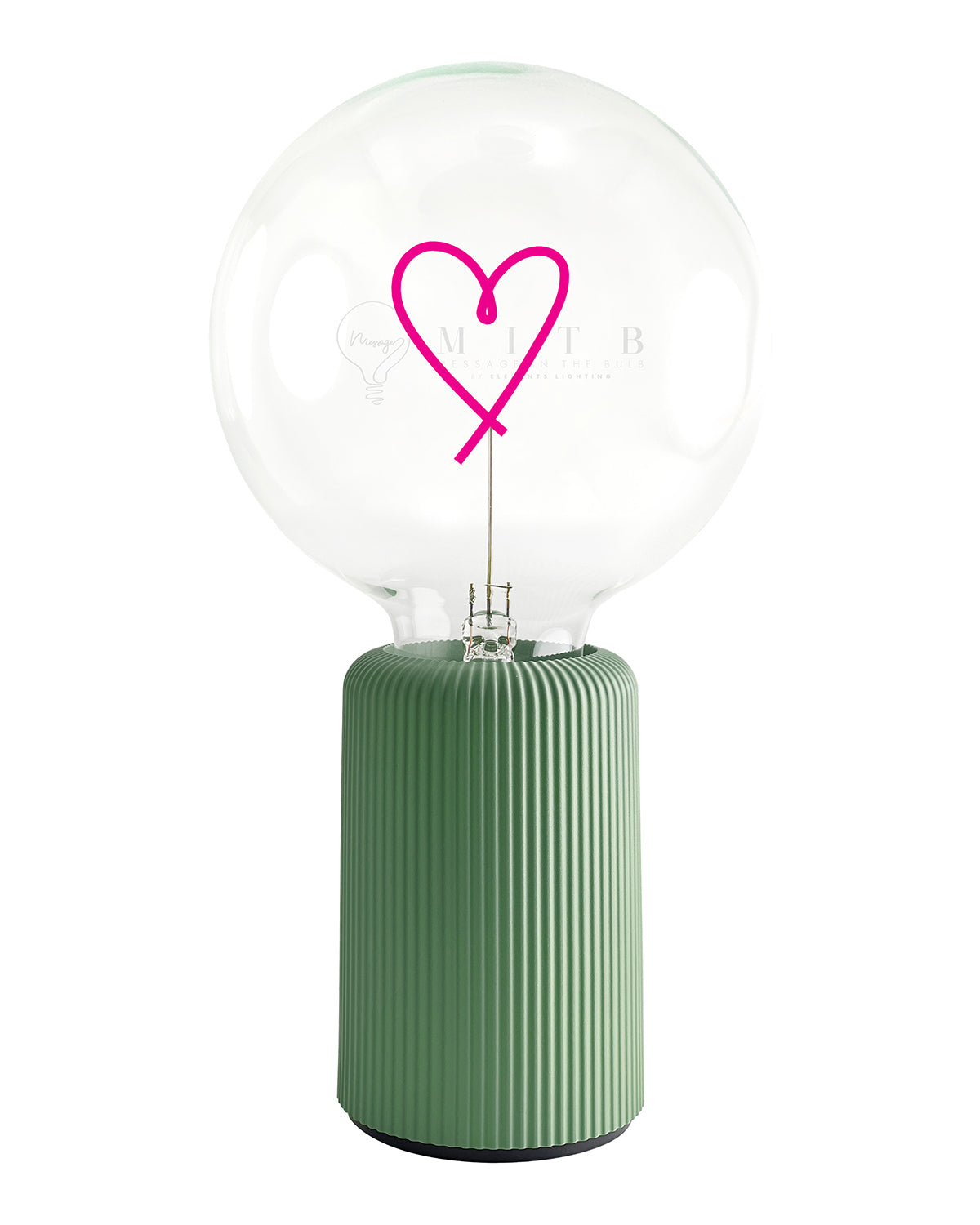 Bulb HEART Red with Base Table Lamp PORTABLE Pop Nomad Pink