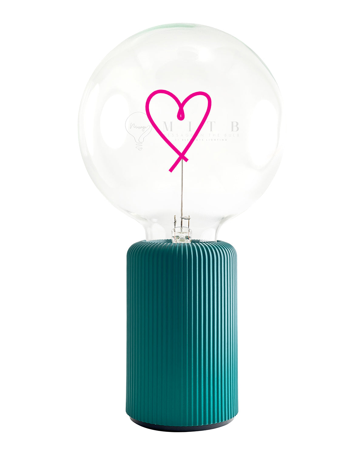 Bulb HEART Red with Base Table Lamp PORTABLE Pop Nomad Pink