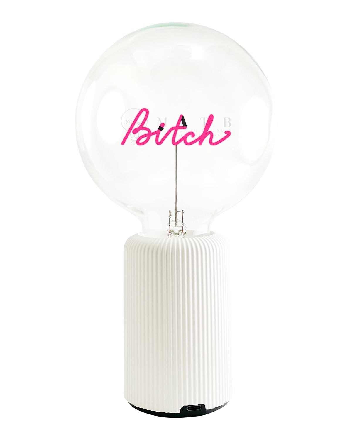 Bulb BITCH Red with Base Table Lamp PORTABLE Pop Nomad