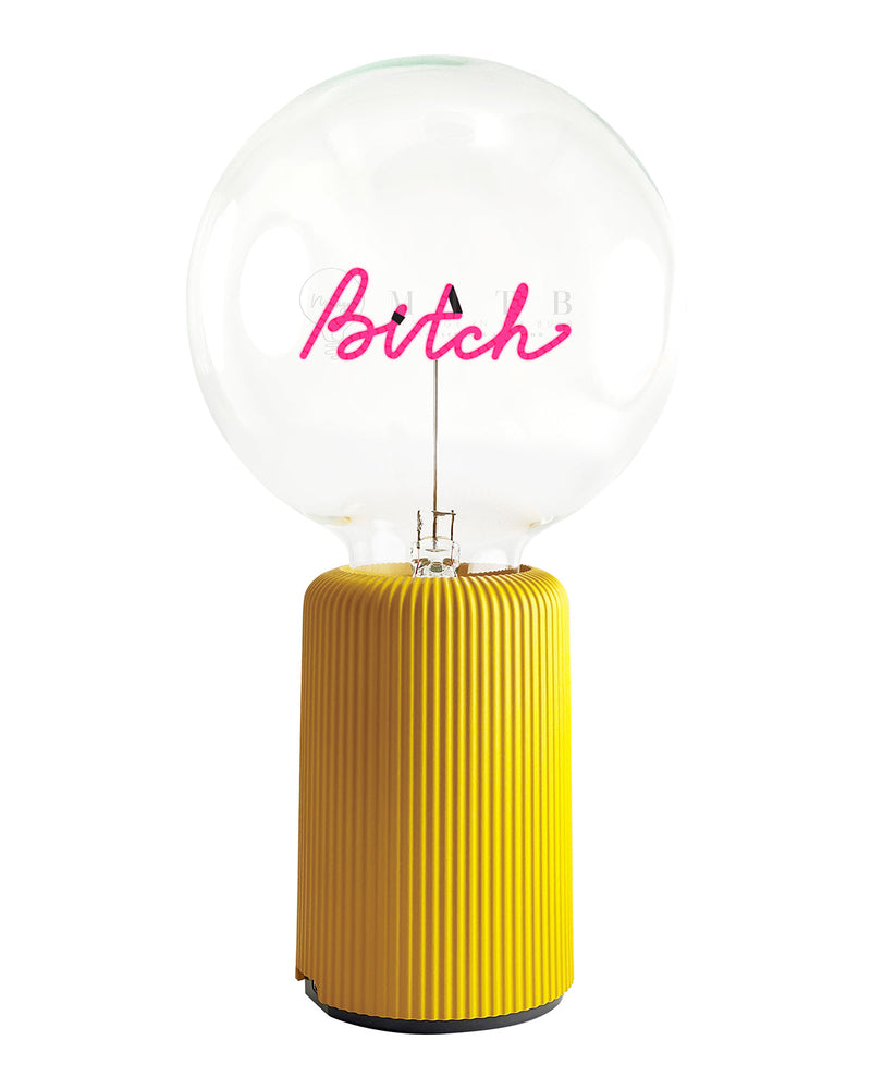 Bulb BITCH Red with Base Table Lamp PORTABLE Pop Nomad