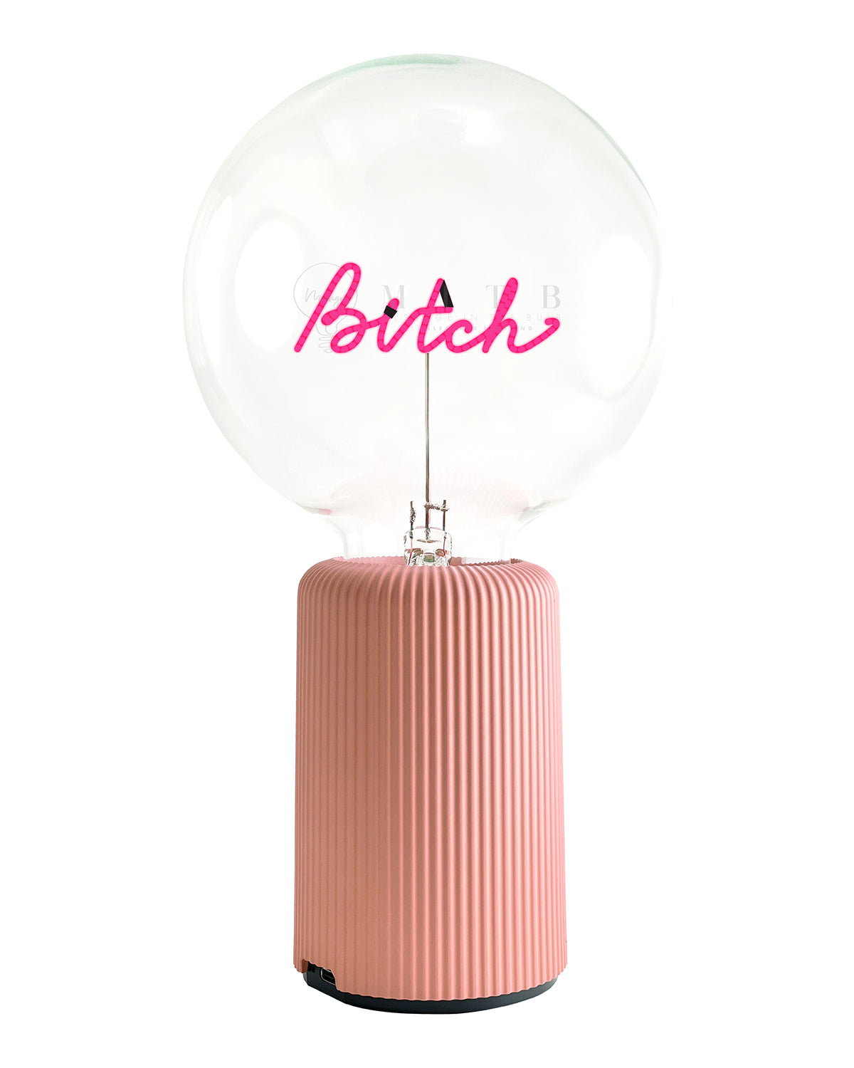 Bulb BITCH Red with Base Table Lamp PORTABLE Pop Nomad Pink