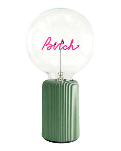 Bulb BITCH Red with Base Table Lamp PORTABLE Pop Nomad