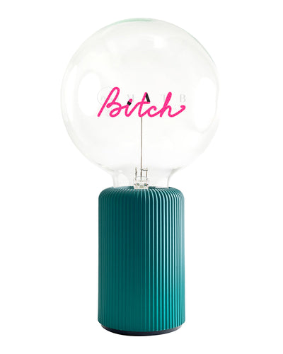 Bulb BITCH Red with Base Table Lamp PORTABLE Pop Nomad