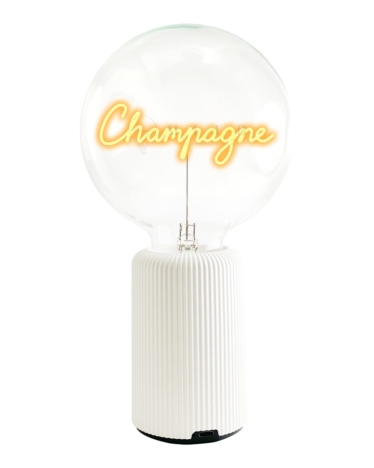 Bulb CHAMPAGNE Amber with Base Table Lamp PORTABLE Pop Nomad Emerald