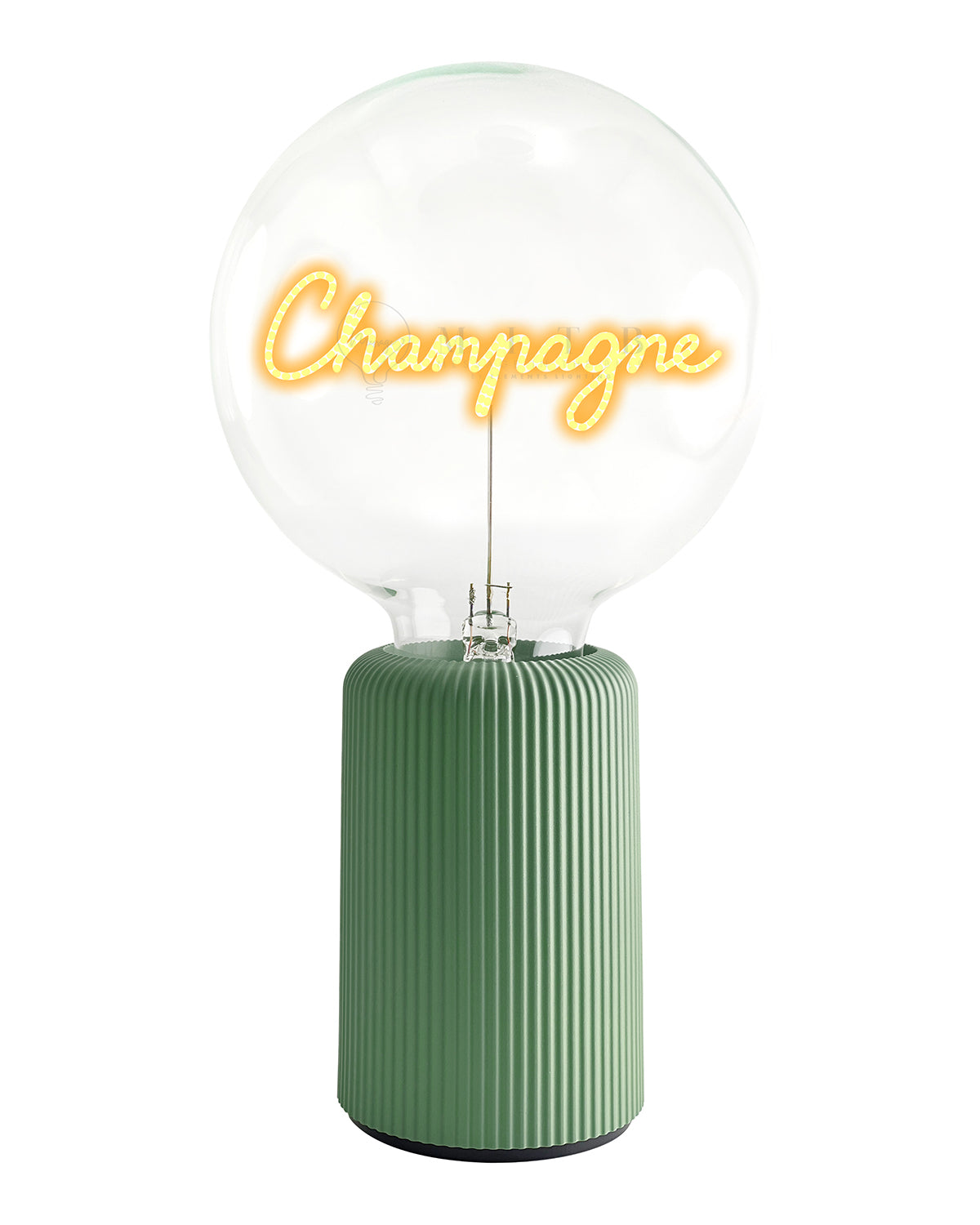 Bulb CHAMPAGNE Amber with Base Table Lamp PORTABLE Pop Nomad Emerald