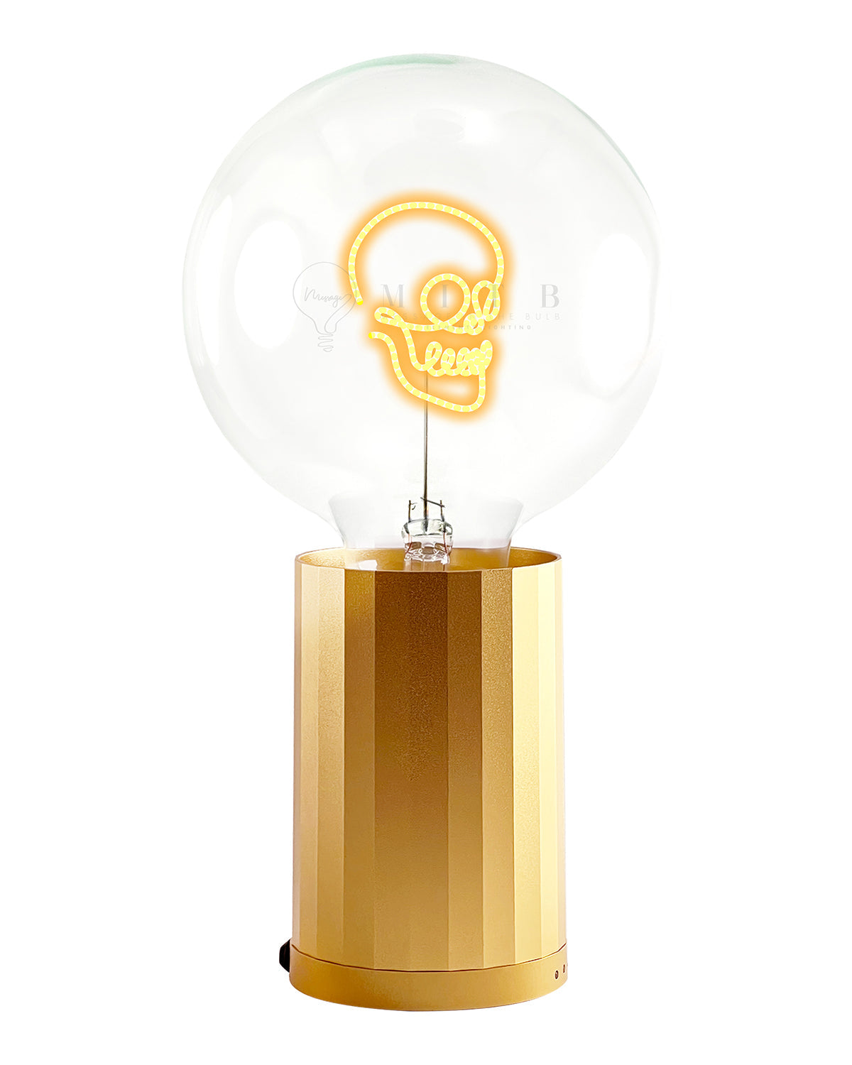 Bulb SKULL Amber with Base Table Lamp PORTABLE Black