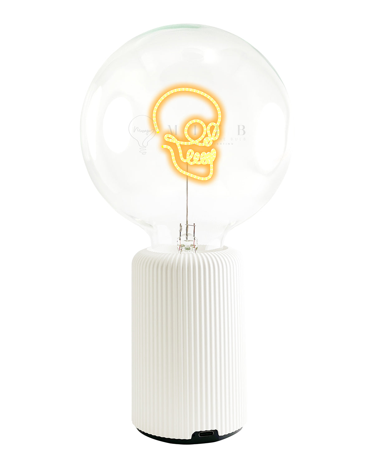 Bulb SKULL Amber with Base Table Lamp PORTABLE Pop Nomad Yellow