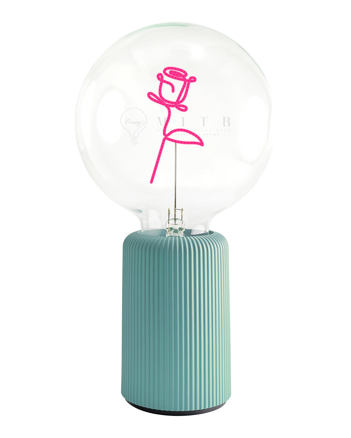 Bulb ROSE Red with Base Table Lamp PORTABLE Pop Nomad