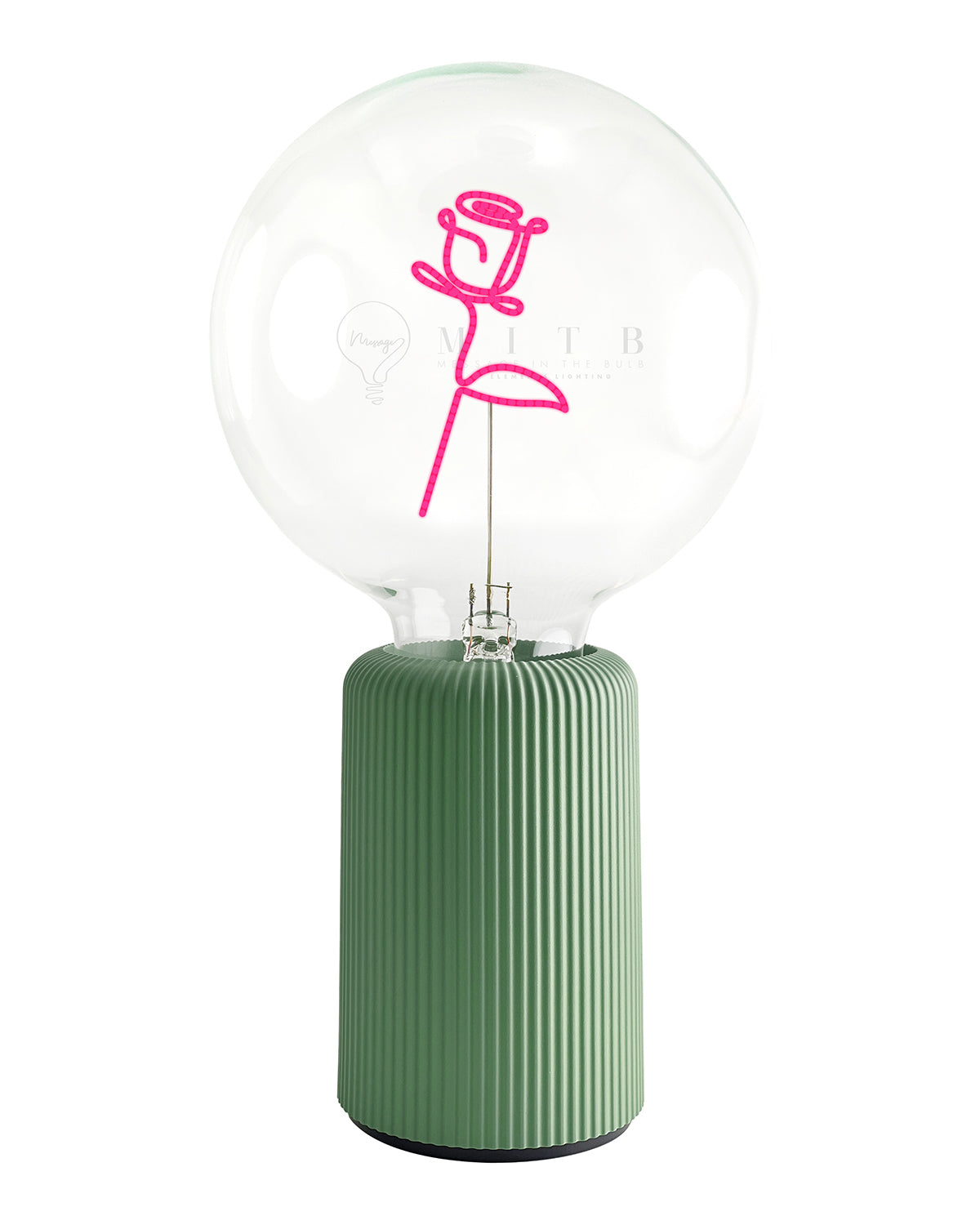 Bulb ROSE Red with Base Table Lamp PORTABLE Pop Nomad White