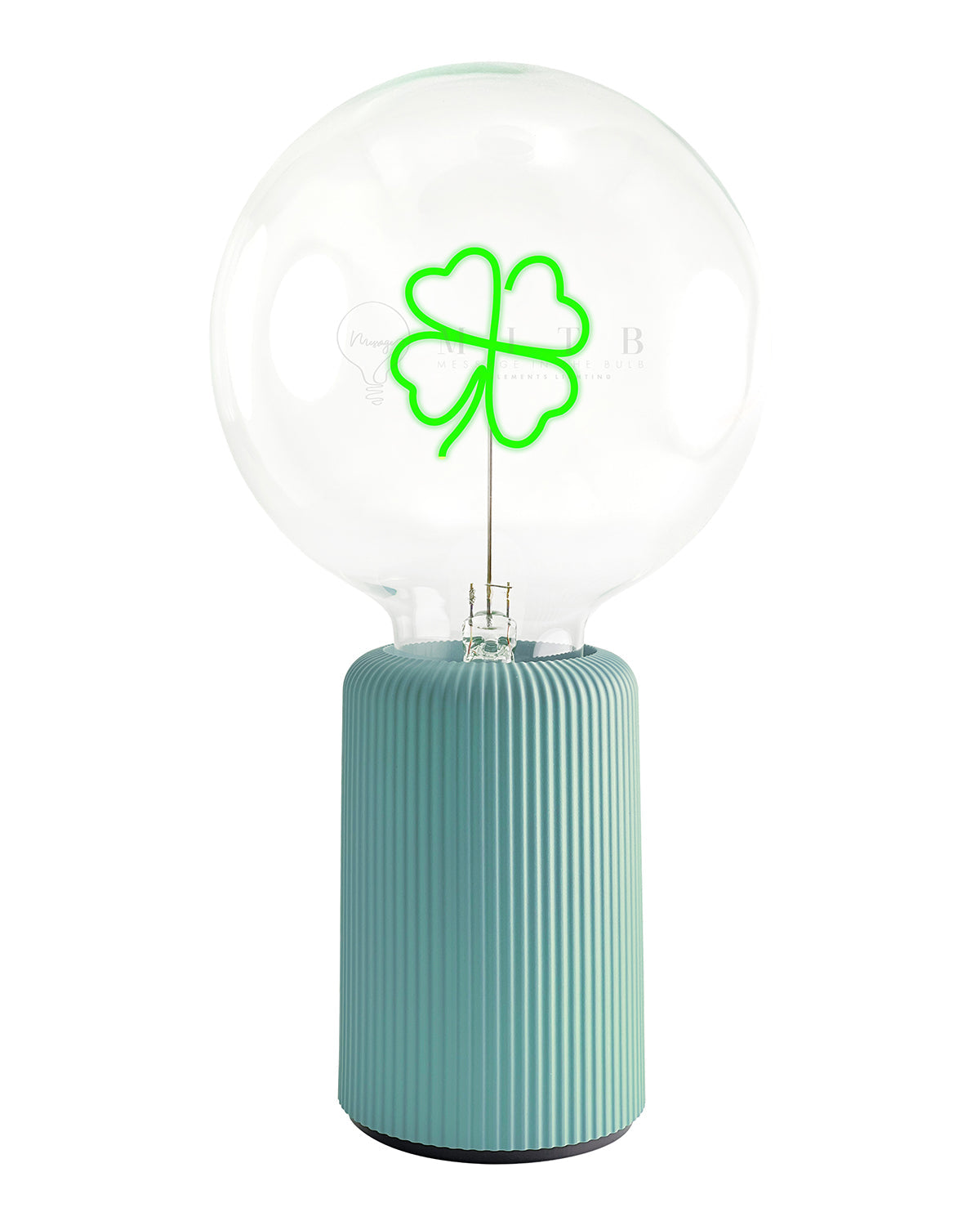 Bulb CLOVER Green with Base Table Lamp PORTABLE Pop Nomad Blue