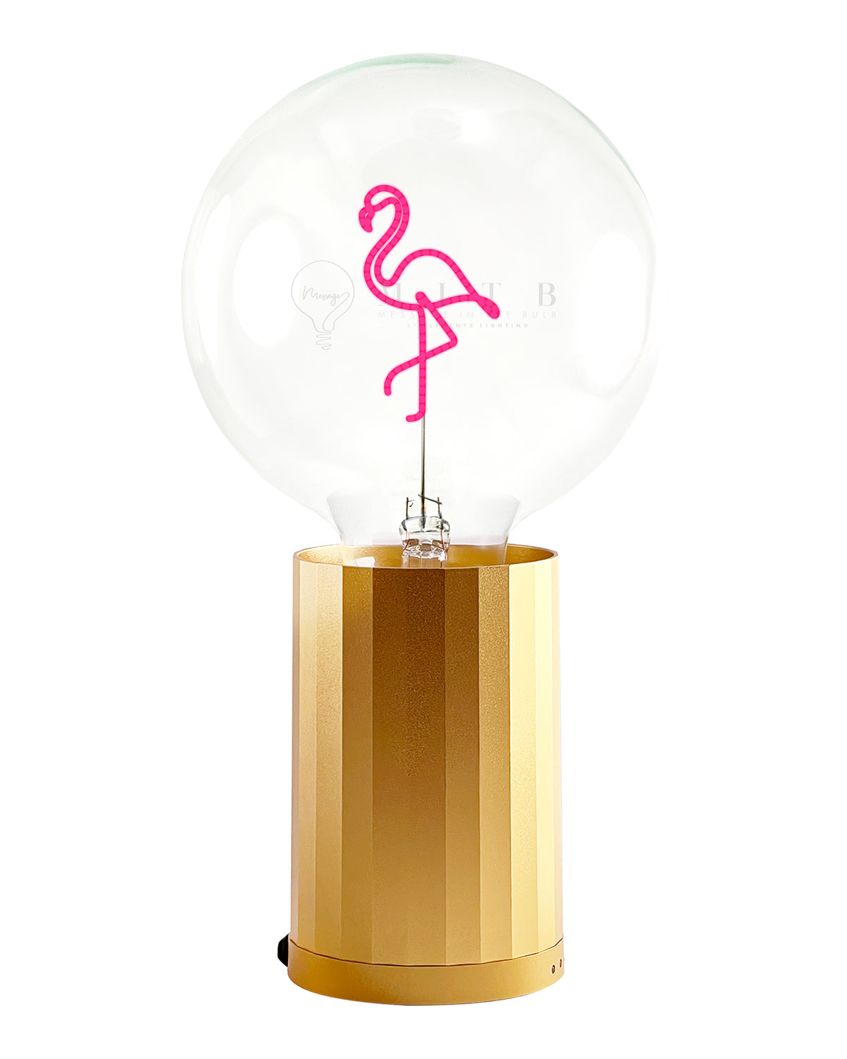 Bulb FLAMINGO Red with Base Table Lamp PORTABLE Rose Gold