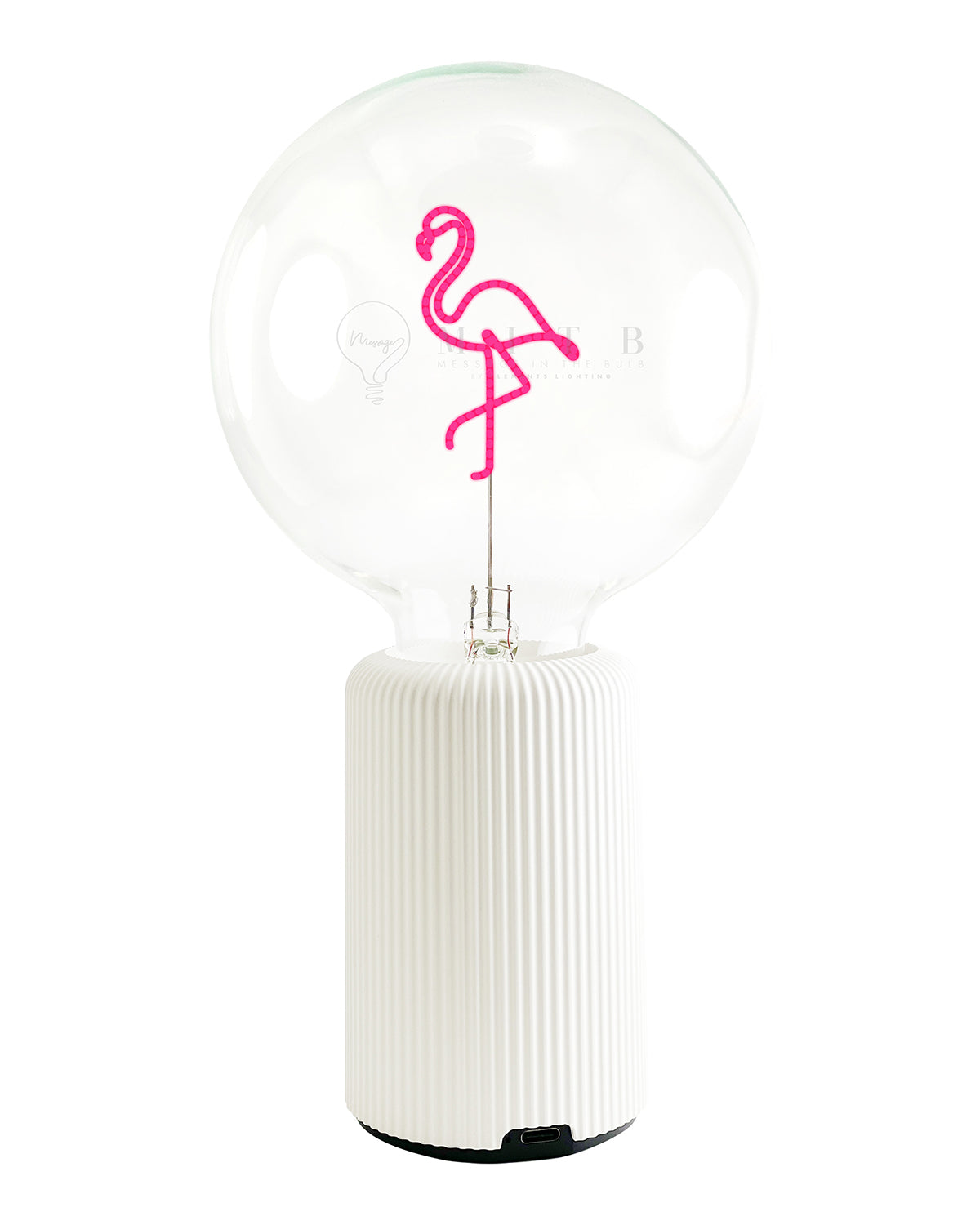 Bulb FLAMINGO Red with Base Table Lamp PORTABLE Pop Nomad White