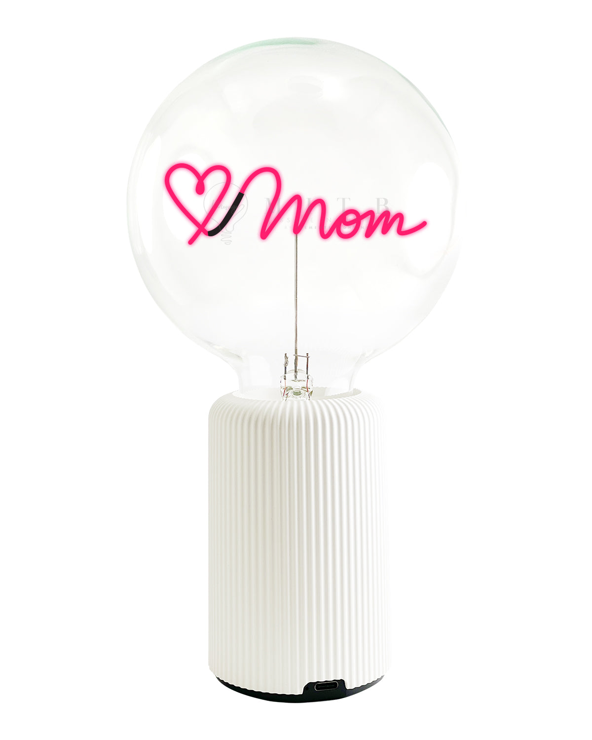 Bulb LOVE MOM Red with Base Table Lamp PORTABLE Pop Nomad Emerald